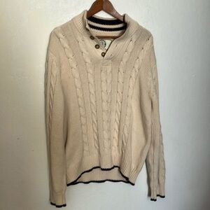 Eddie Bauer preppy cable knit 100% cotton men’s sweater 2013